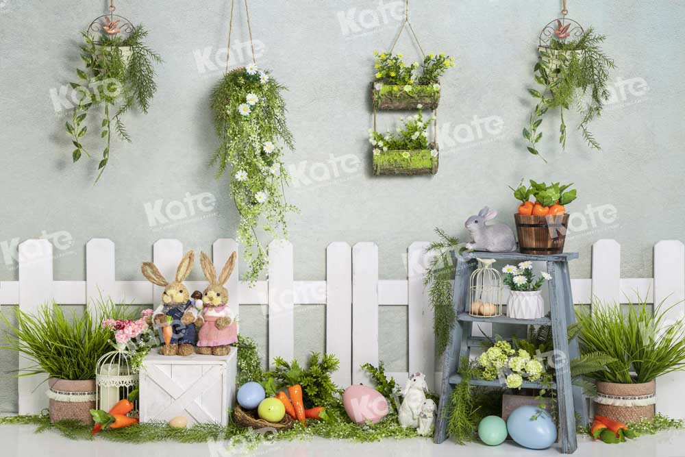 Kate Spring Potted Backdrop Rabbit Easter Designed by Emetselch - Kate Backdrop AU