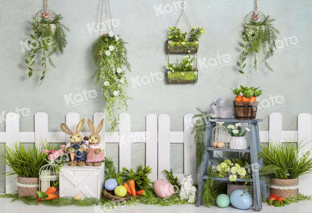 Kate Spring Potted Backdrop Rabbit Easter Designed by Emetselch - Kate Backdrop AU