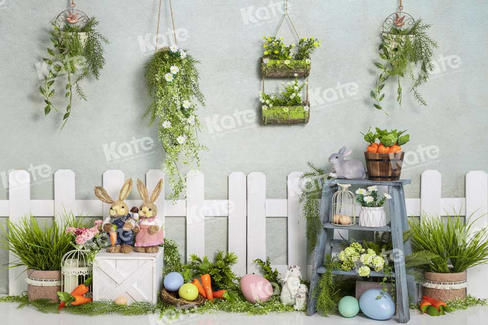 Kate Spring Potted Backdrop Rabbit Easter Designed by Emetselch - Kate Backdrop AU