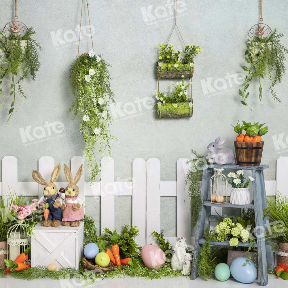 Kate Spring Potted Backdrop Rabbit Easter Designed by Emetselch - Kate Backdrop AU