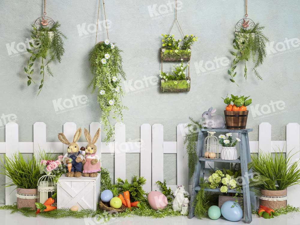 Kate Spring Potted Backdrop Rabbit Easter Designed by Emetselch - Kate Backdrop AU