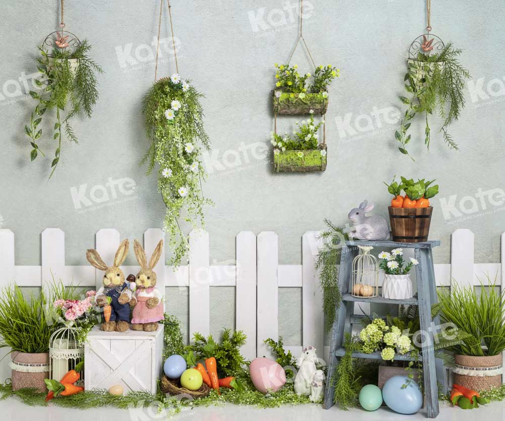 Kate Spring Potted Backdrop Rabbit Easter Designed by Emetselch - Kate Backdrop AU