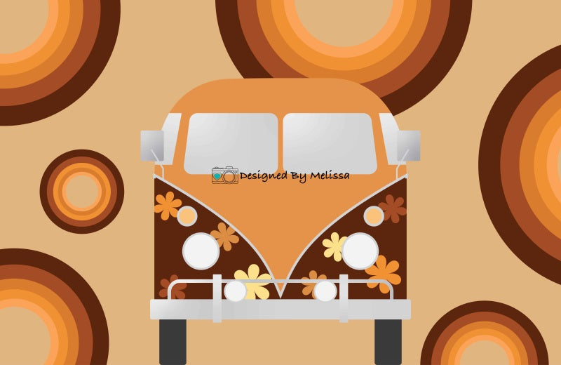 Kate Groovy Van Backdrop Flower Designed by Melissa King - Kate Backdrop AU
