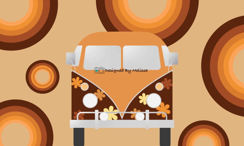 Kate Groovy Van Backdrop Flower Designed by Melissa King - Kate Backdrop AU