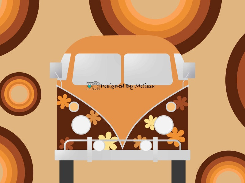 Kate Groovy Van Backdrop Flower Designed by Melissa King - Kate Backdrop AU