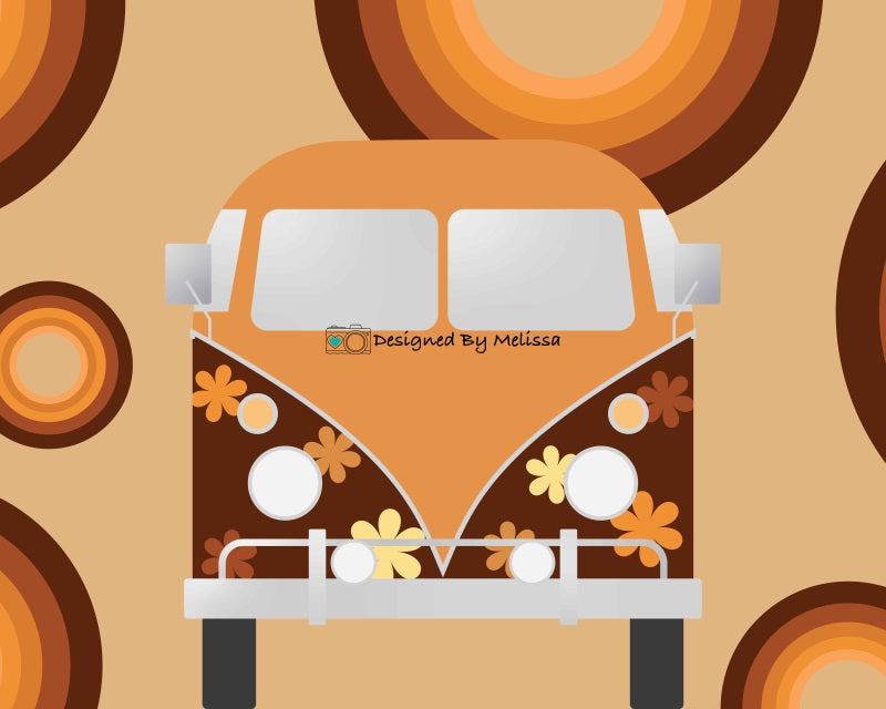 Kate Groovy Van Backdrop Flower Designed by Melissa King - Kate Backdrop AU