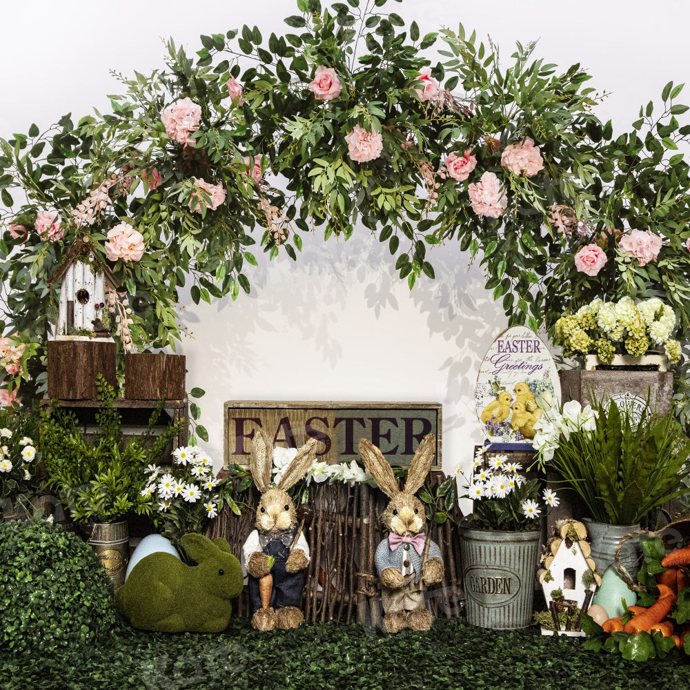 Kate Spring Easter Bunny Backdrop Green for Photography - Kate Backdrop AU