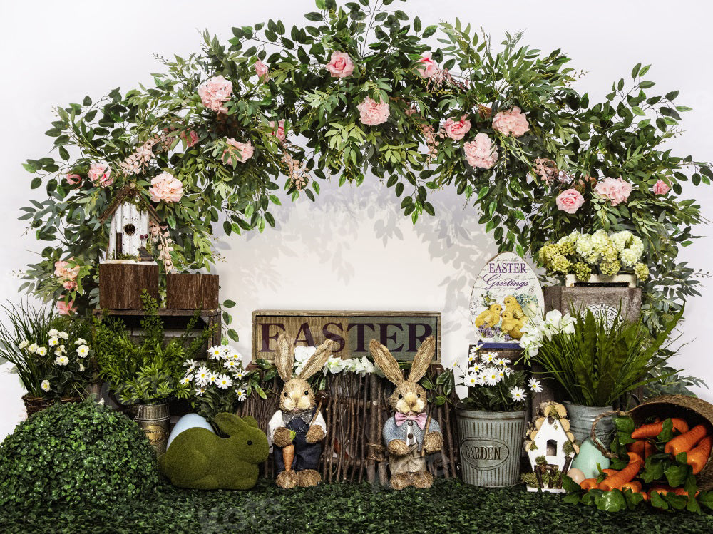 Kate Spring Easter Bunny Backdrop Green for Photography - Kate Backdrop AU