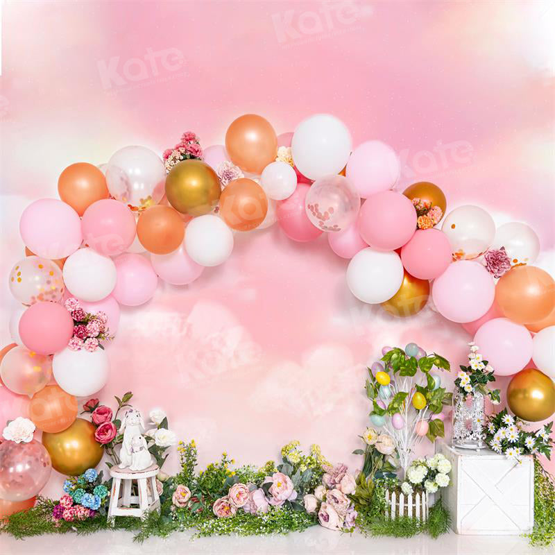 Kate Easter Balloons Pink Backdrop Flower for Photography - Kate Backdrop AU