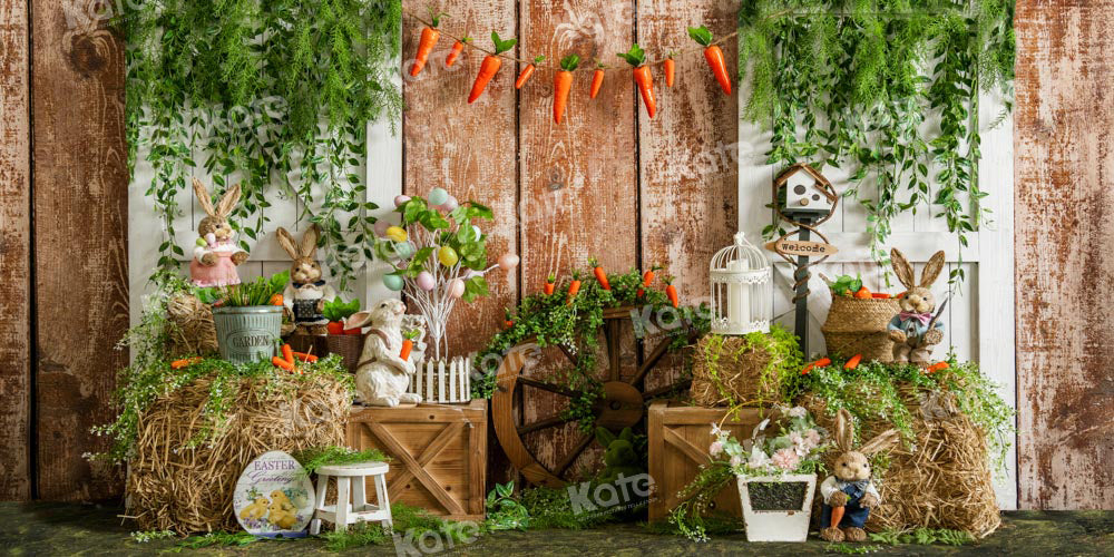 Kate Easter Bunny Backdrop Spring Wood Designed by Emetselch - Kate Backdrop AU