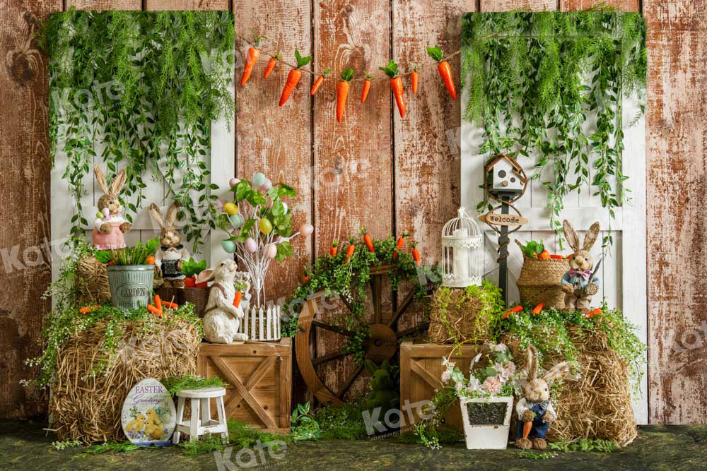 Kate Easter Bunny Backdrop Spring Wood Designed by Emetselch - Kate Backdrop AU
