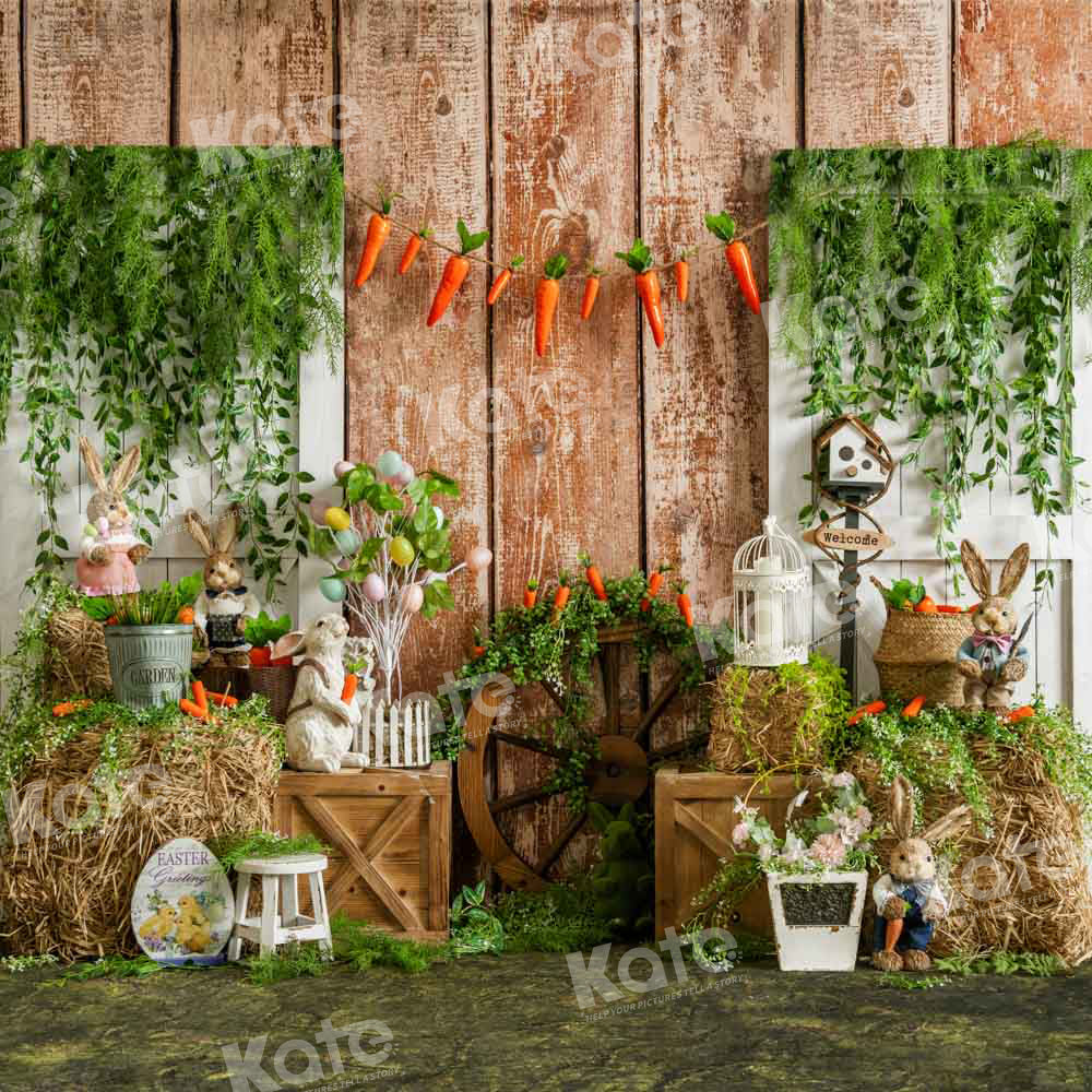 Kate Easter Bunny Backdrop Spring Wood Designed by Emetselch - Kate Backdrop AU