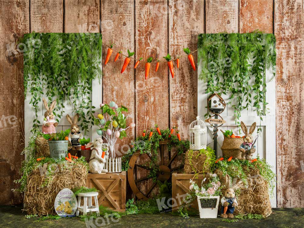 Kate Easter Bunny Backdrop Spring Wood Designed by Emetselch - Kate Backdrop AU
