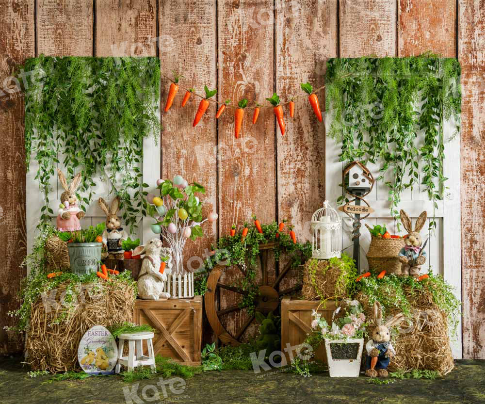 Kate Easter Bunny Backdrop Spring Wood Designed by Emetselch - Kate Backdrop AU