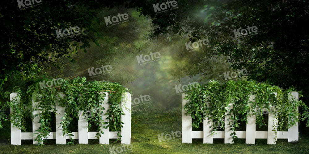 Kate Spring Green Fence Backdrop Designed by Emetselch - Kate Backdrop AU