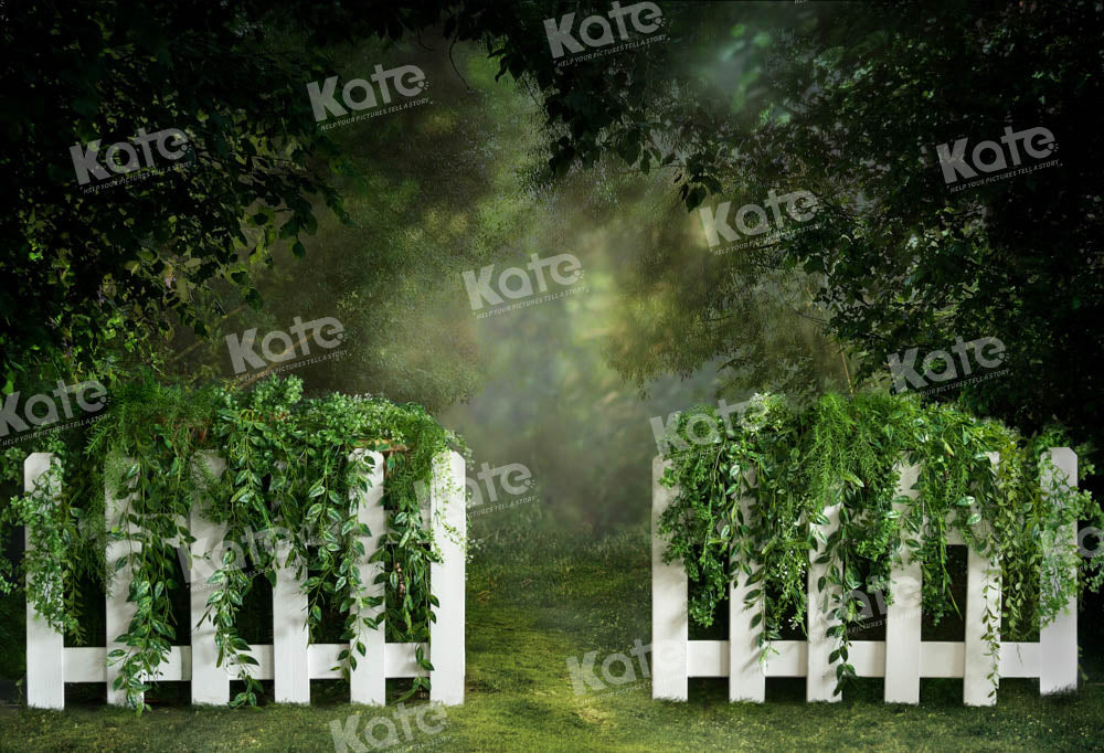 Kate Spring Green Fence Backdrop Designed by Emetselch - Kate Backdrop AU