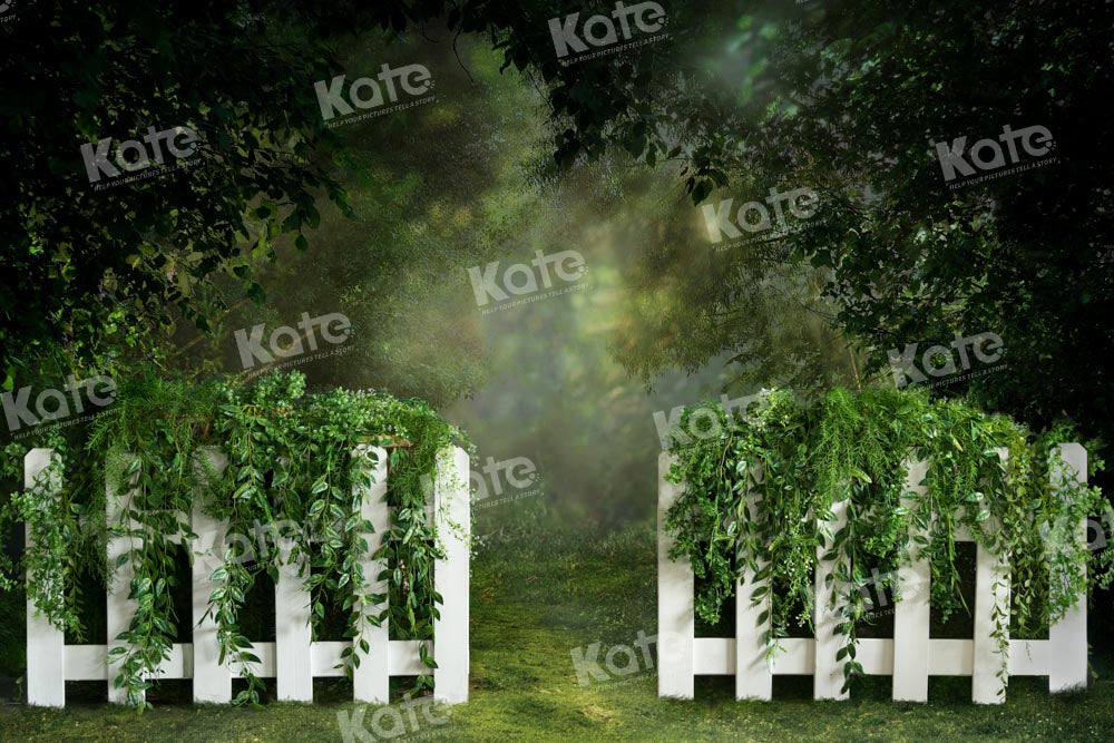 Kate Spring Green Fence Backdrop Designed by Emetselch - Kate Backdrop AU