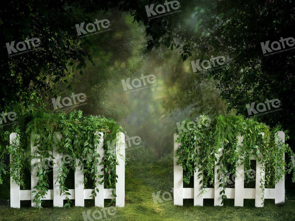 Kate Spring Green Fence Backdrop Designed by Emetselch - Kate Backdrop AU