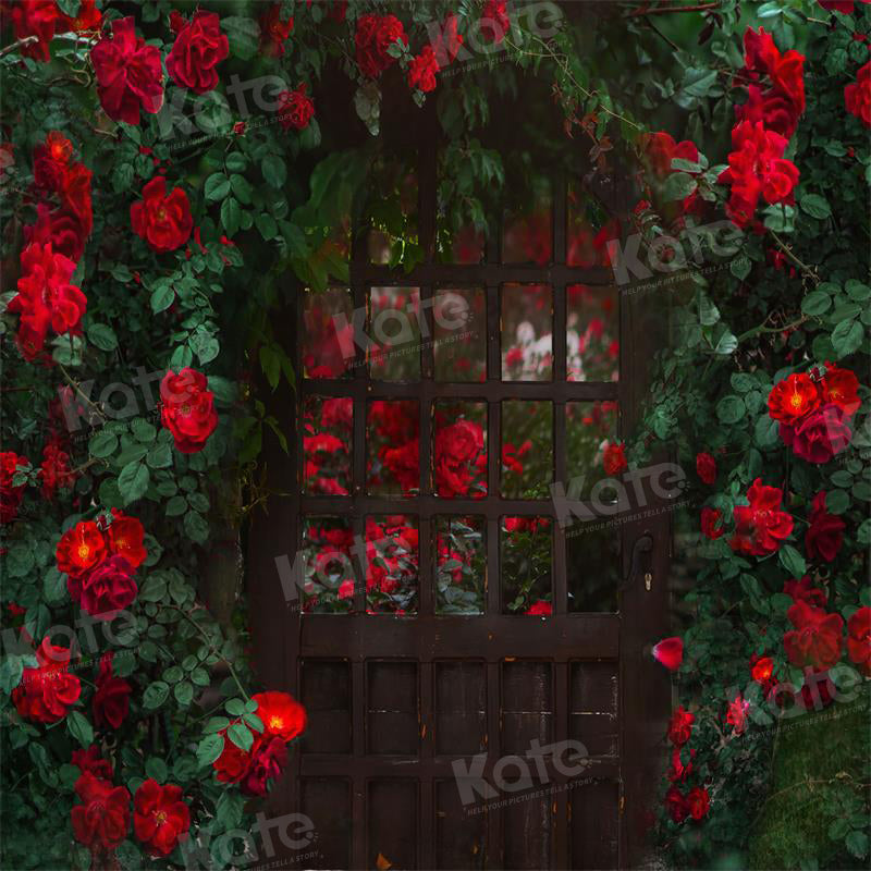 Kate Valentine's Day Backdrop Red Rose Mystery Garden for Photography - Kate Backdrop AU