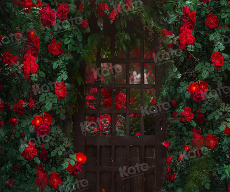 Kate Valentine's Day Backdrop Red Rose Mystery Garden for Photography - Kate Backdrop AU