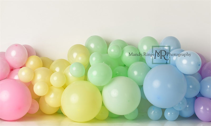 Kate Pastel Rainbow Floor Balloon Backdrop Designed by Mandy Ringe Photography - Kate Backdrop AU