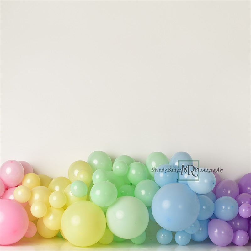 Kate Pastel Rainbow Floor Balloon Backdrop Designed by Mandy Ringe Photography - Kate Backdrop AU