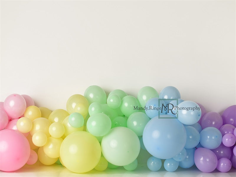 Kate Pastel Rainbow Floor Balloon Backdrop Designed by Mandy Ringe Photography - Kate Backdrop AU
