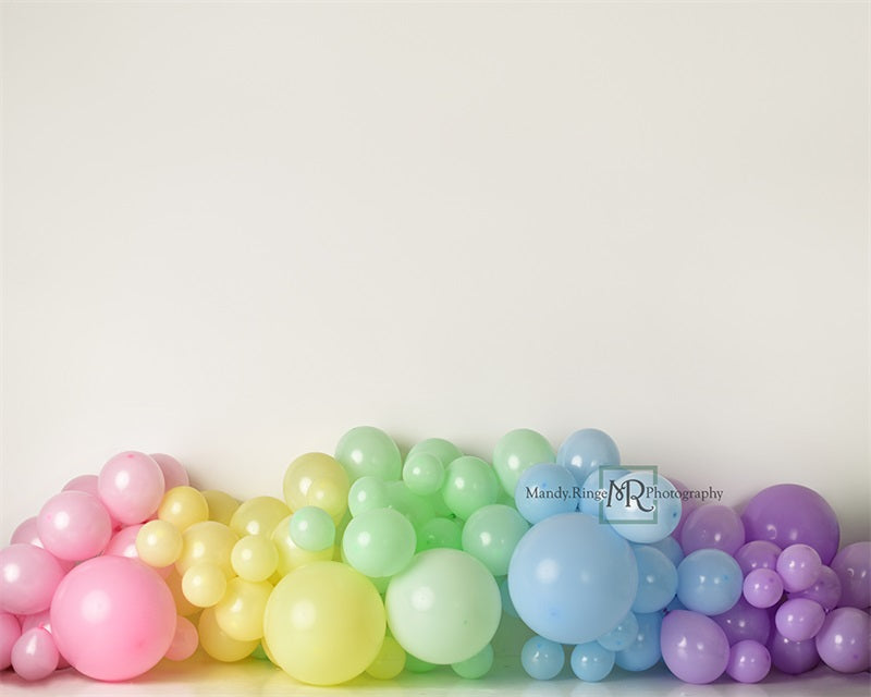 Kate Pastel Rainbow Floor Balloon Backdrop Designed by Mandy Ringe Photography - Kate Backdrop AU