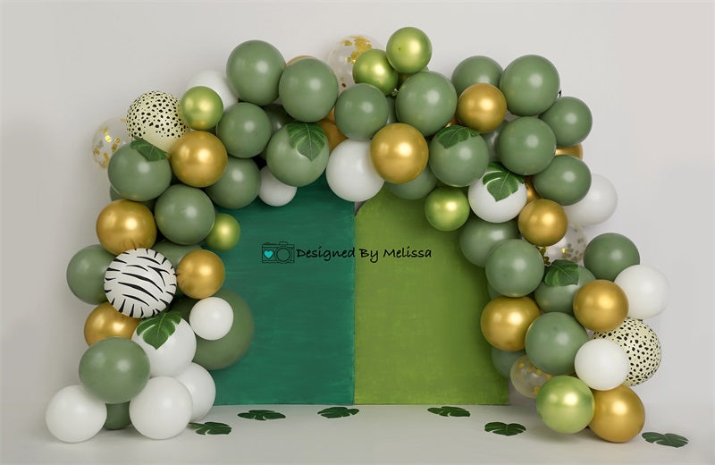 Kate Jungle Greens Backdrop Balloon Designed by Melissa King - Kate Backdrop AU