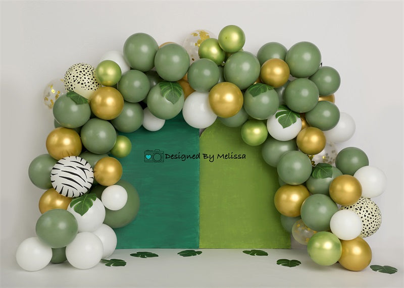 Kate Jungle Greens Backdrop Balloon Designed by Melissa King - Kate Backdrop AU
