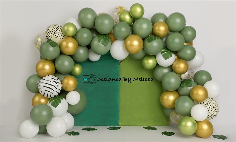 Kate Jungle Greens Backdrop Balloon Designed by Melissa King - Kate Backdrop AU