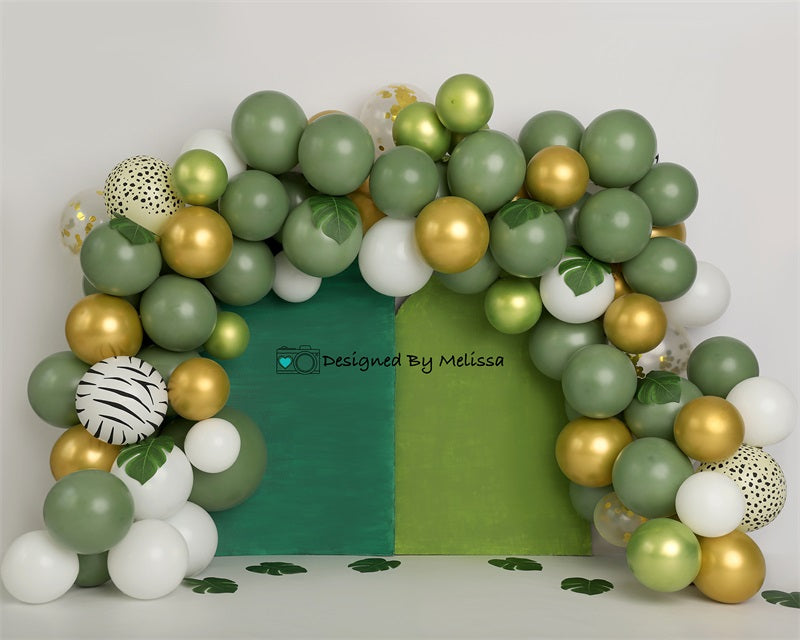 Kate Jungle Greens Backdrop Balloon Designed by Melissa King - Kate Backdrop AU
