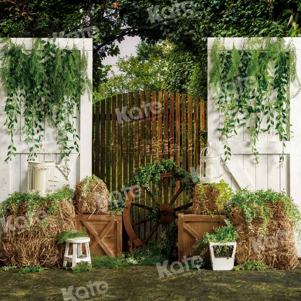 Kate Spring Green Backdrop Haystack Door Designed by Emetselch - Kate Backdrop AU