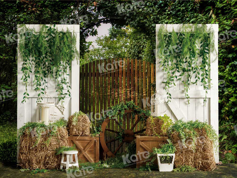 Kate Spring Green Backdrop Haystack Door Designed by Emetselch - Kate Backdrop AU