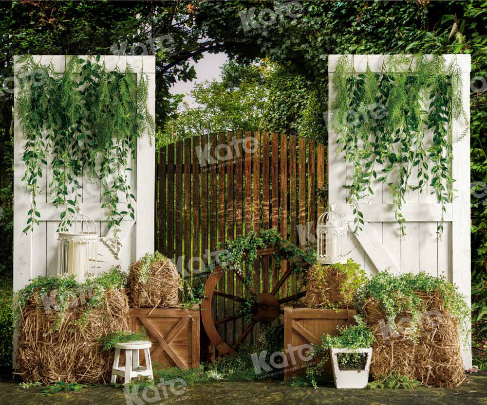 Kate Spring Green Backdrop Haystack Door Designed by Emetselch - Kate Backdrop AU