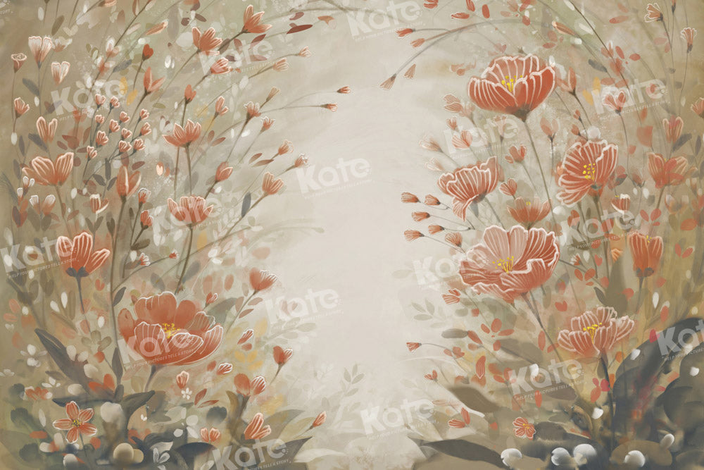 Kate Portrait Flowers Backdrop Hand Painted Fine Art Designed by GQ - Kate Backdrop AU