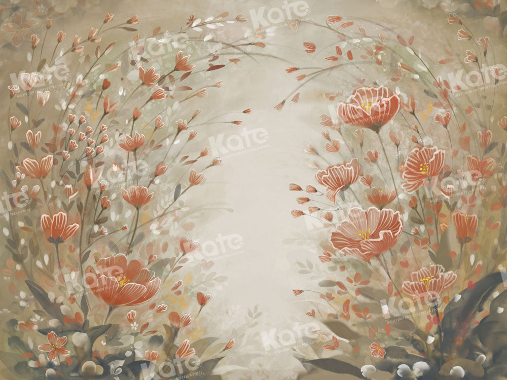 Kate Portrait Flowers Backdrop Hand Painted Fine Art Designed by GQ - Kate Backdrop AU