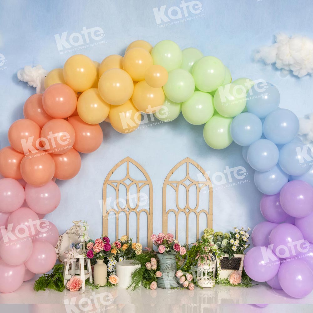 Kate Balloon Garden Backdrop Sky Cake Smash Designed by Emetselch - Kate Backdrop AU