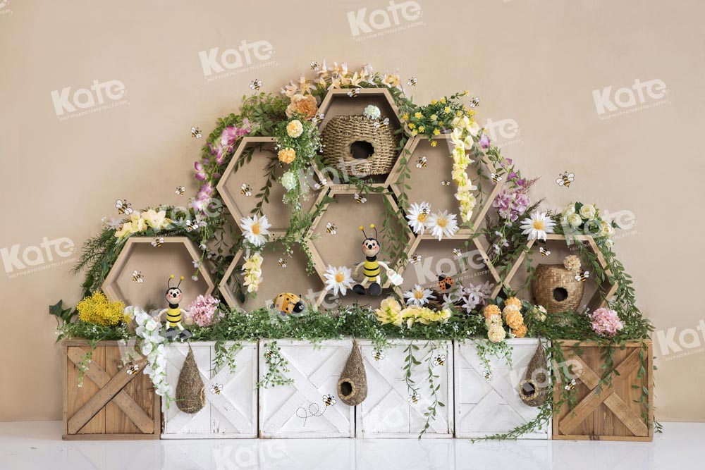 Kate Honeycomb Garden Backdrop Cake Smash Designed by Emetselch - Kate Backdrop AU