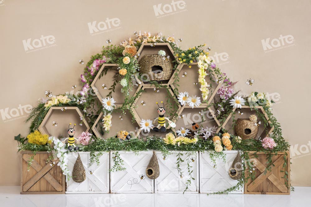 Kate Honeycomb Garden Backdrop Cake Smash Designed by Emetselch - Kate Backdrop AU