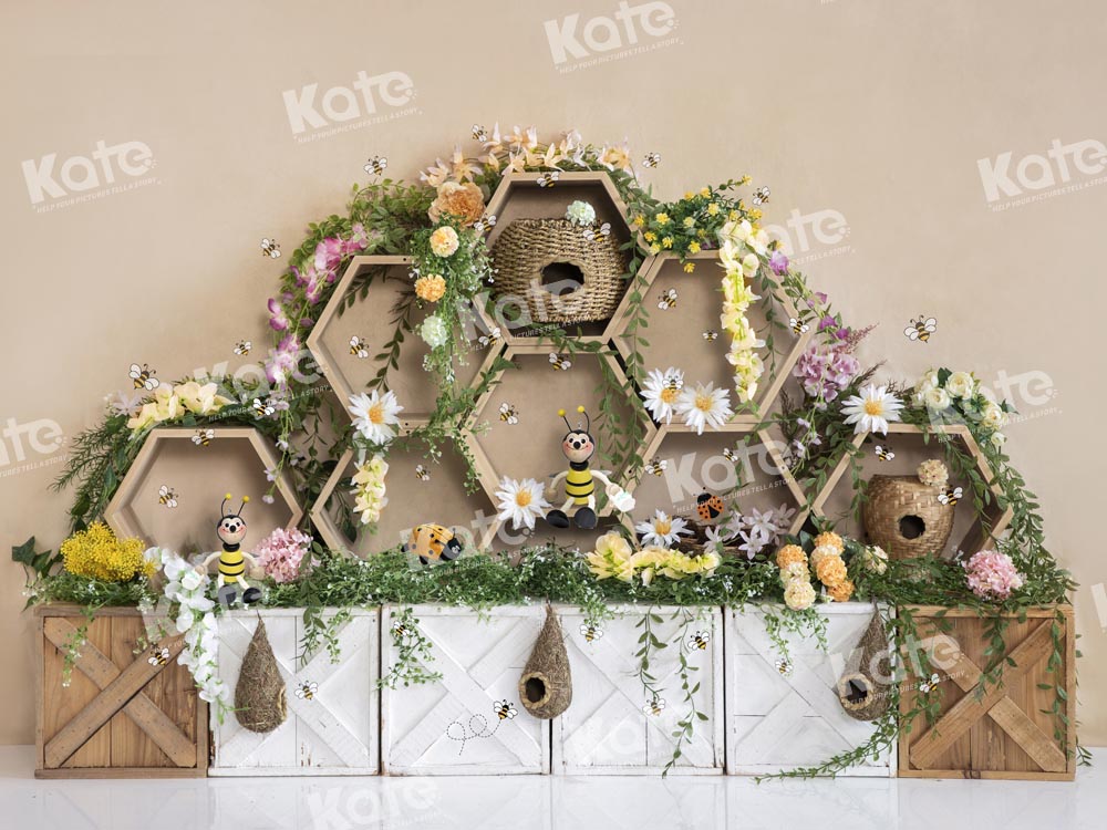 Kate Honeycomb Garden Backdrop Cake Smash Designed by Emetselch - Kate Backdrop AU