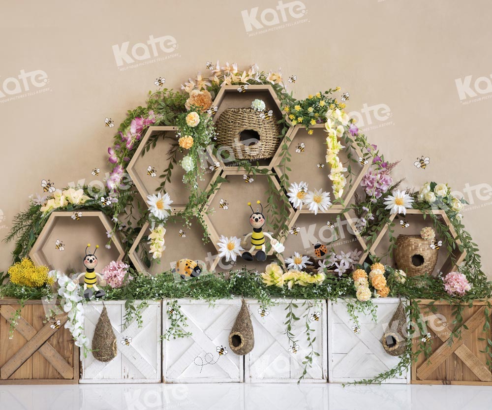 Kate Honeycomb Garden Backdrop Cake Smash Designed by Emetselch - Kate Backdrop AU