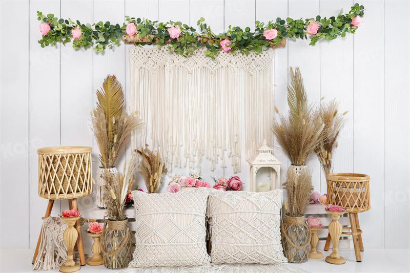 Kate Spring Boho Flower Backdrop Pillow for Photography - Kate Backdrop AU
