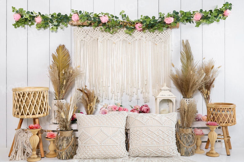 Kate Spring Boho Flower Backdrop Pillow for Photography - Kate Backdrop AU