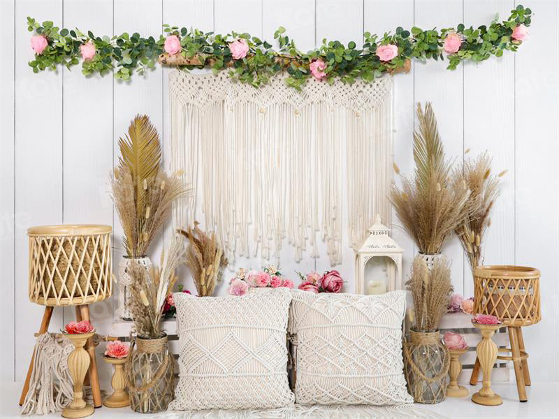 Kate Spring Boho Flower Backdrop Pillow for Photography - Kate Backdrop AU