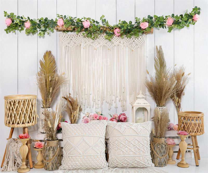 Kate Spring Boho Flower Backdrop Pillow for Photography - Kate Backdrop AU