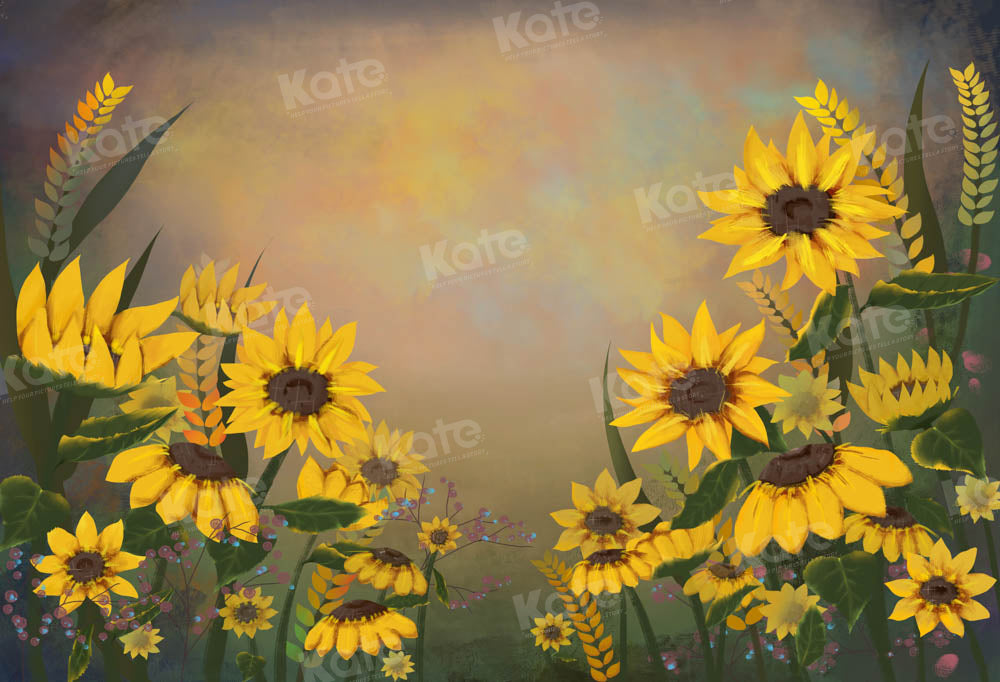 Kate Sunflower Abstract Backdrop Designed by GQ - Kate Backdrop AU
