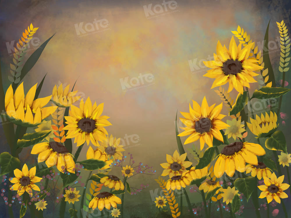 Kate Sunflower Abstract Backdrop Designed by GQ - Kate Backdrop AU
