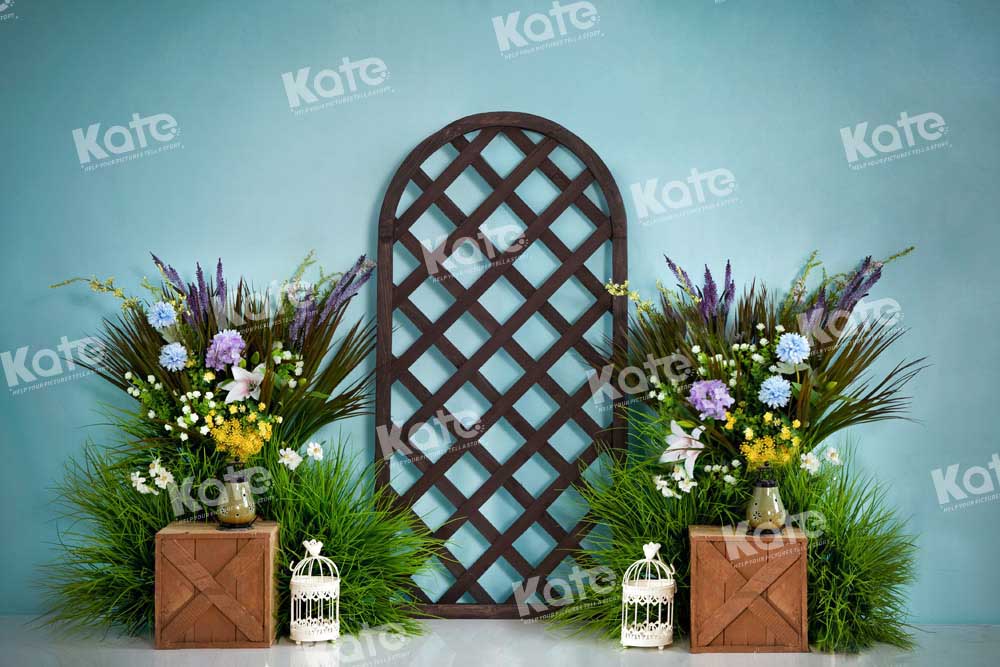 Kate Spring Backdrop Green Wall Flowers Plants Designed by Emetselch - Kate Backdrop AU