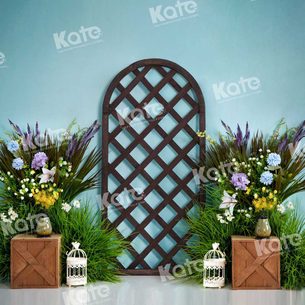 Kate Spring Backdrop Green Wall Flowers Plants Designed by Emetselch - Kate Backdrop AU